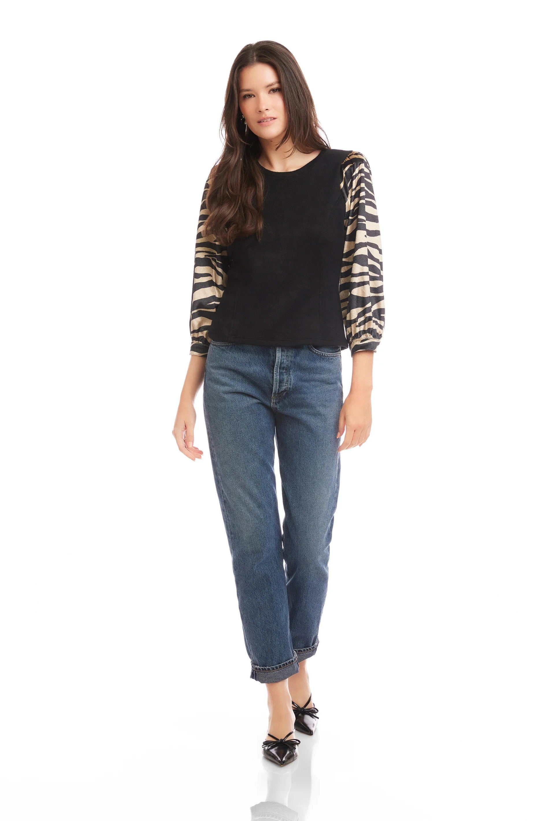 CONTRAST LORY TOP - Blouses - Sassanova