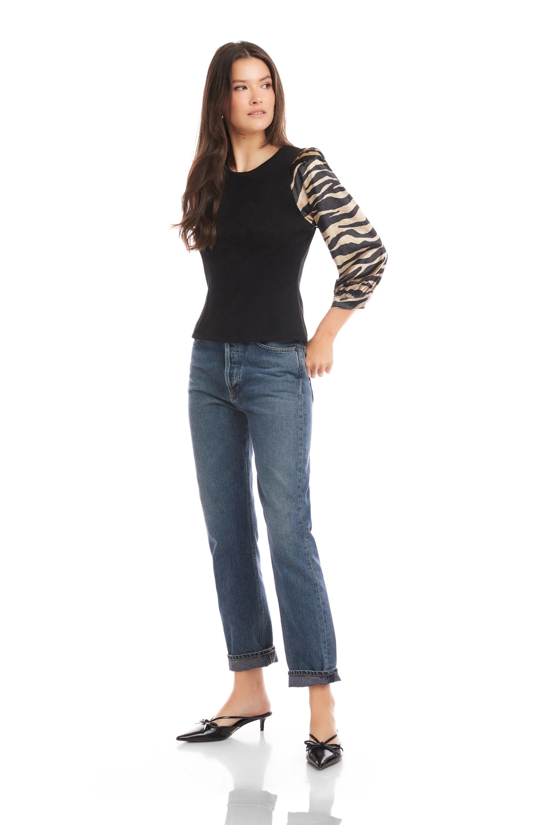 CONTRAST LORY TOP - Blouses - Sassanova