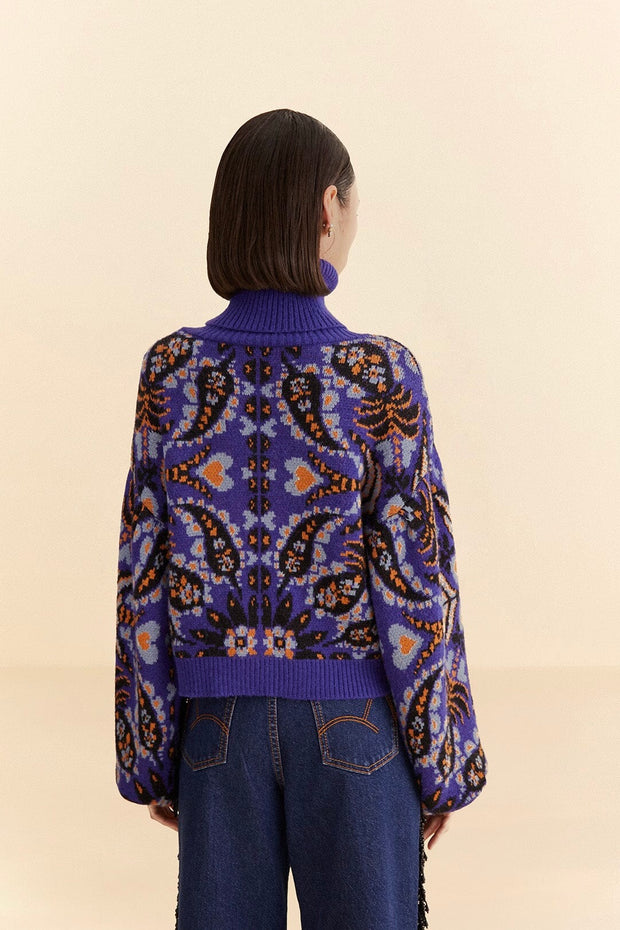 MARTINA SCARF SEQUIN KNIT CARDIGAN
