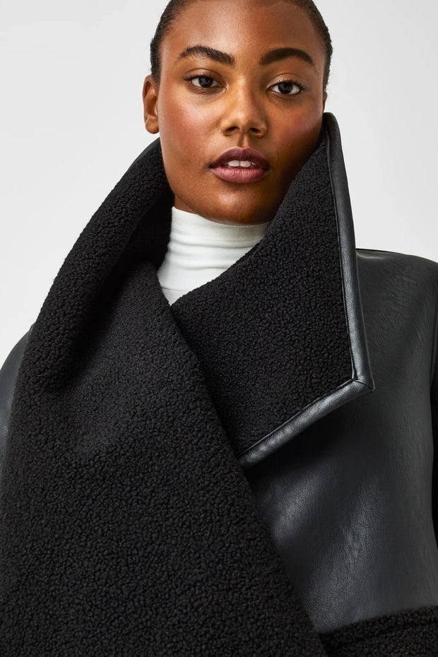 FLEECE & LEATHER LONG WRAP (50448R)