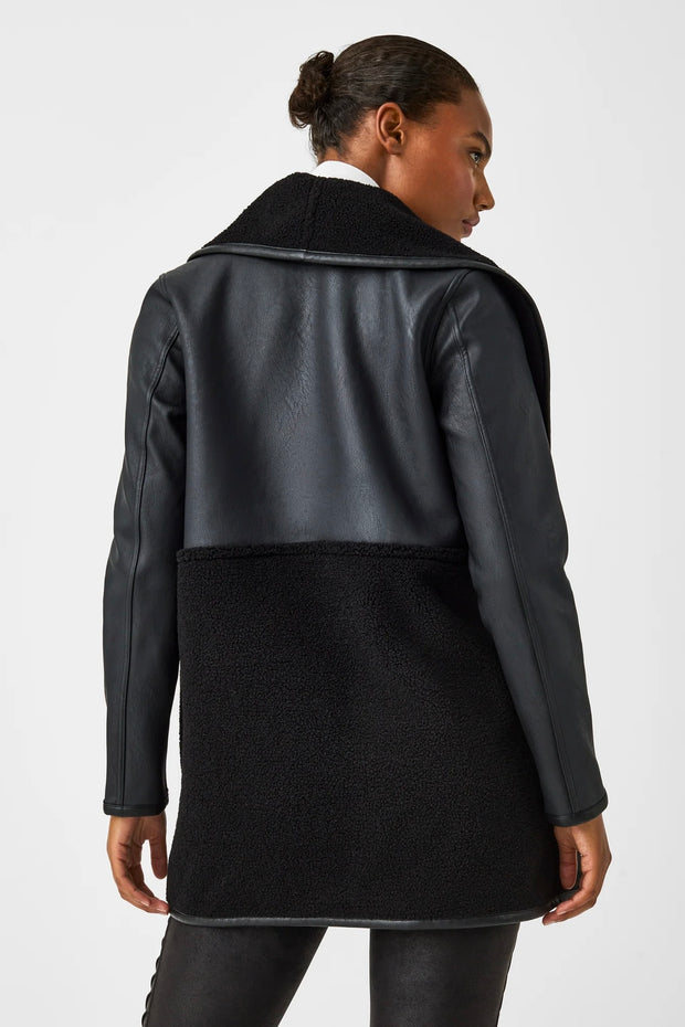 FLEECE & LEATHER LONG WRAP (50448R)