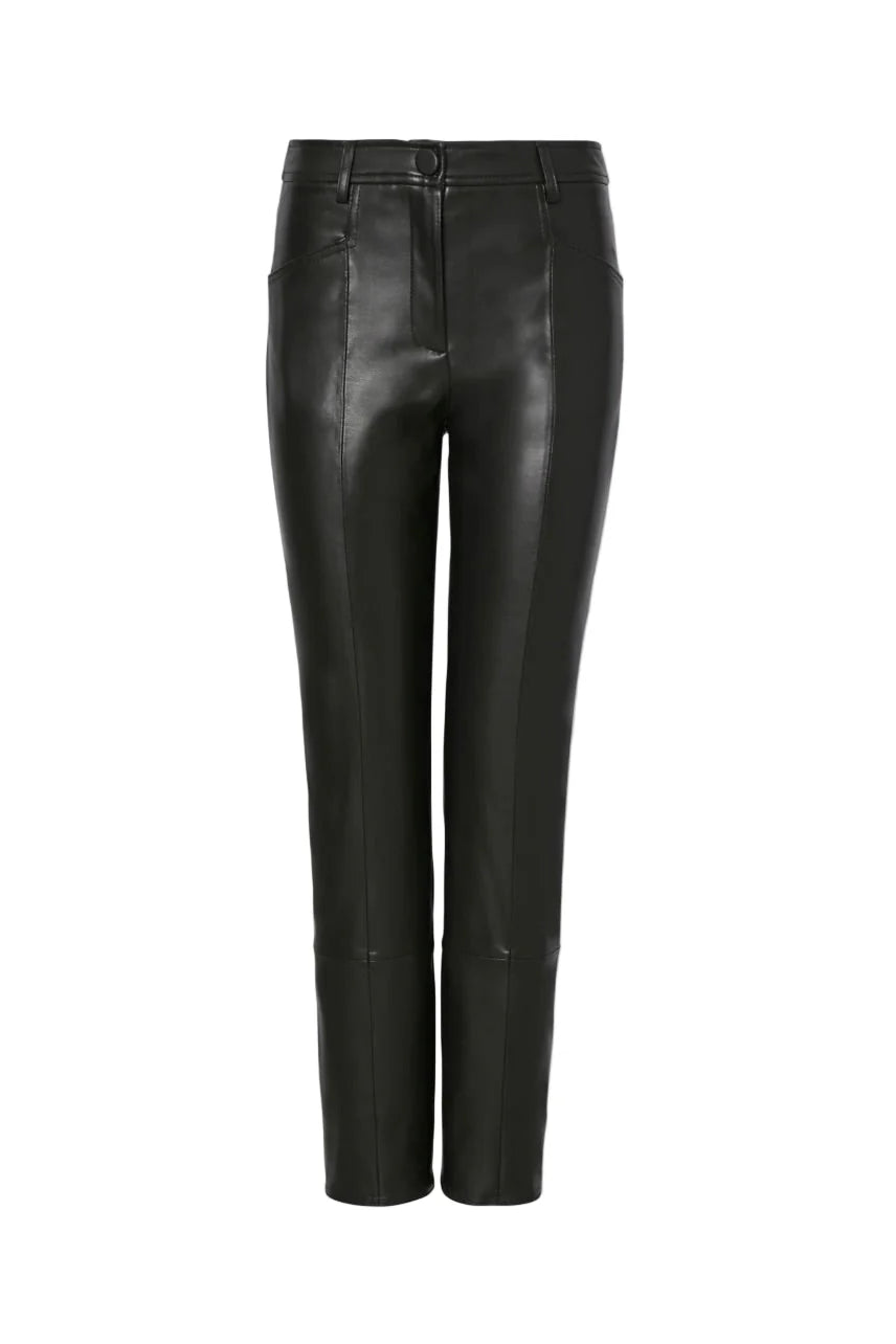 RUE FAUX LEATHER PANTS- BLACK-Sassanova