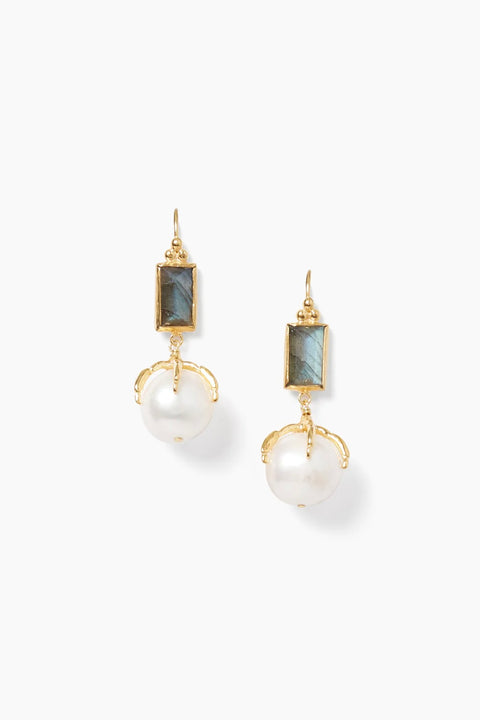 LARK PEARL DROP W/LAB EARRINGS