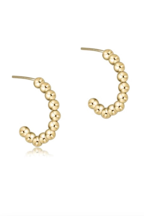 CLASSIC BEADED HALO 1.25" HOOP STUD - 3MM BEAD GOLD