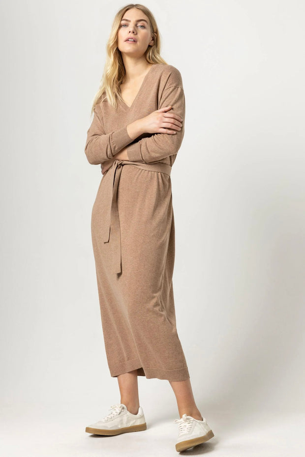 EASY V-NECK SWEATER DRESS (PA2357)