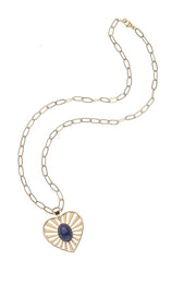 PROTECT SCARAB HEART NECKLACE- DRAWN LINK CHAIN