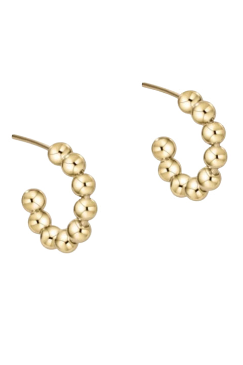 BEADED CLASSIC 1.25" HOOP- 4MM GOLD