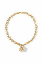 DELPHINE PEARL STATEMENT NECKLACE- GLD