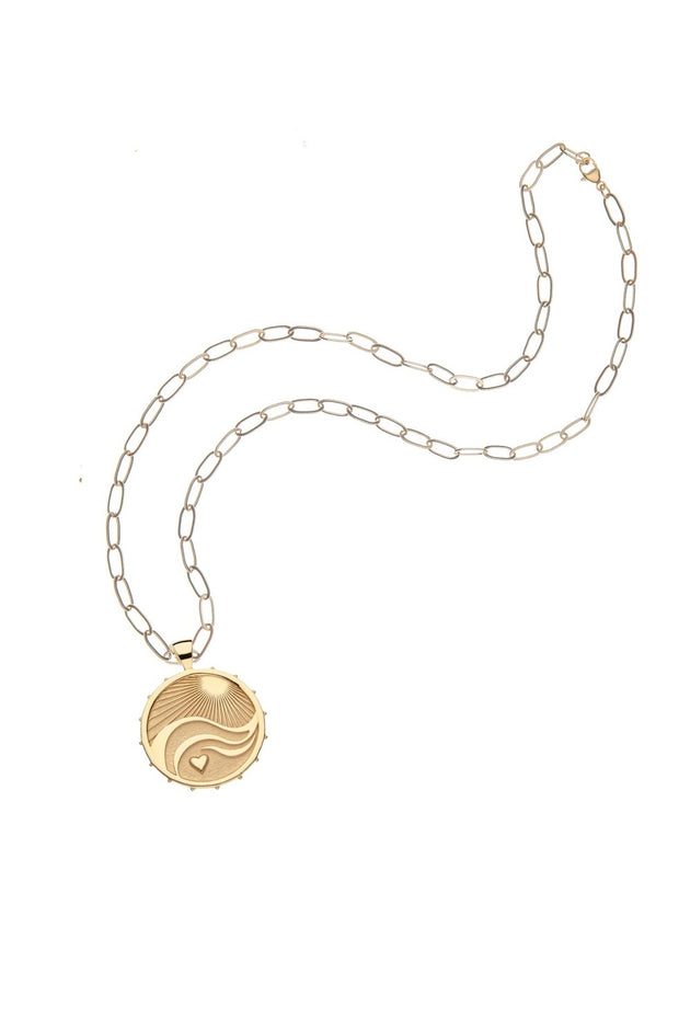 LOVE COURAGE STRENGTH ORIGINAL NECKLACE- DRAWN LINK CHAIN