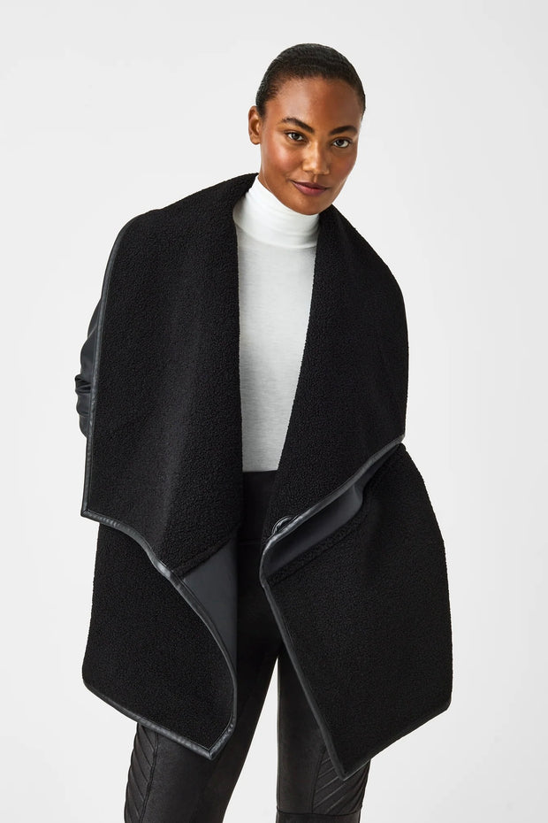 FLEECE & LEATHER LONG WRAP (50448R)
