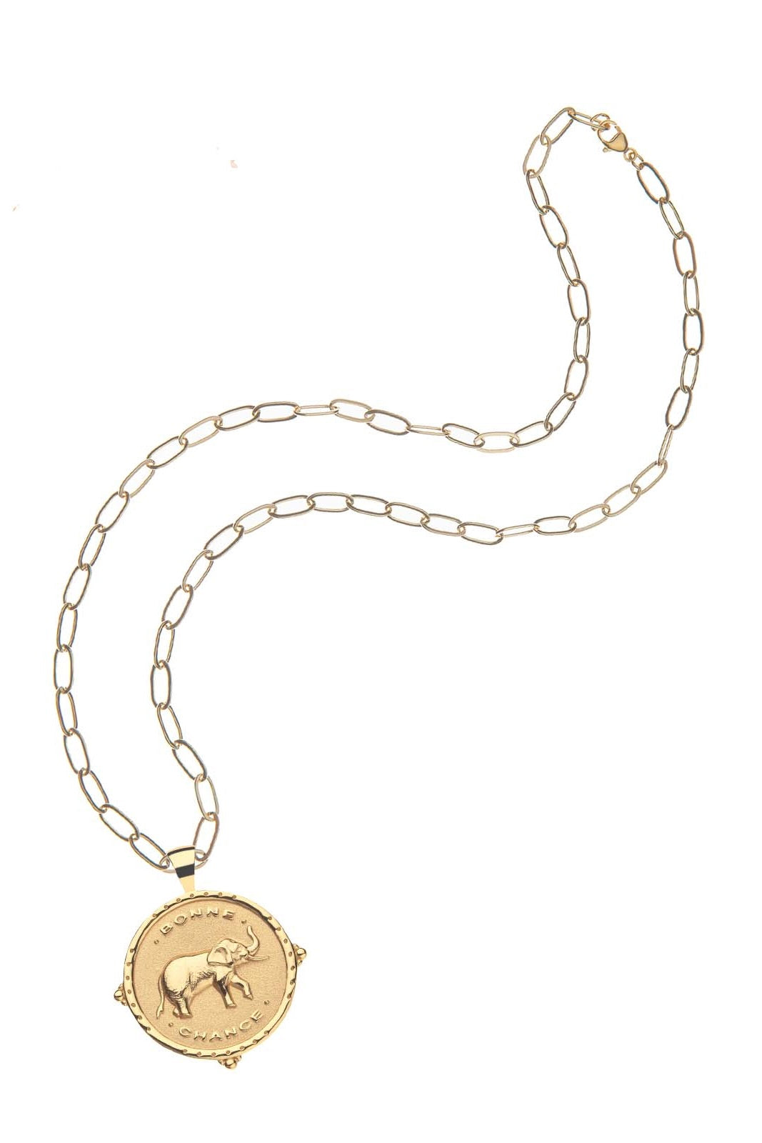 LUCKY ORIGINAL ELEPHANT NECKLACE - DRAWN LINK CHAIN - Necklaces - Sassanova