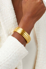 HAVANA STATEMENT HINGE BANGLE- GLD