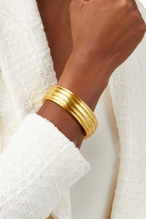 HAVANA STATEMENT HINGE BANGLE- GLD