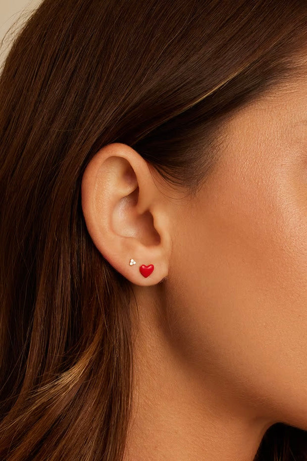AMOUR STUD EARRINGS- RED