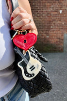 HAND PAINTED PADLOCK HEART BAG CHARM & KEYCHAIN - Keychains - Sassanova