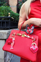 HAND PAINTED PADLOCK HEART BAG CHARM & KEYCHAIN - Keychains - Sassanova