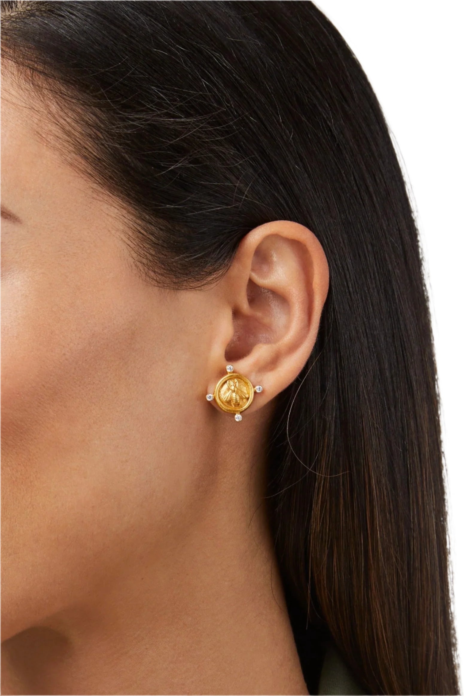 BEE CAMEO STUD- GLD/CZ
sassanova