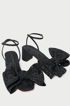 CARMEN MID HEEL BOW SANDAL - Heels - Sassanova