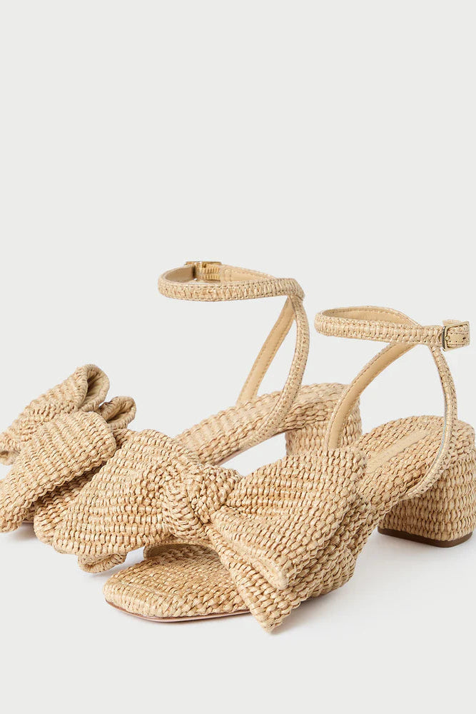 CARMEN MID HEEL BOW SANDAL - Heels - Sassanova