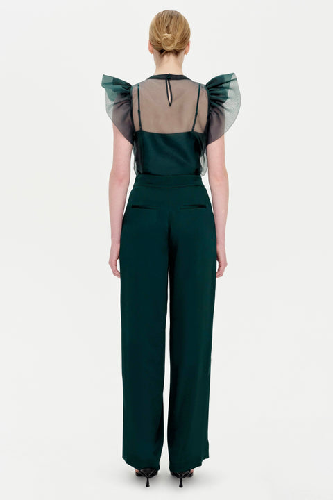 CORINA RUFFLE SLV CREWNECK TOP