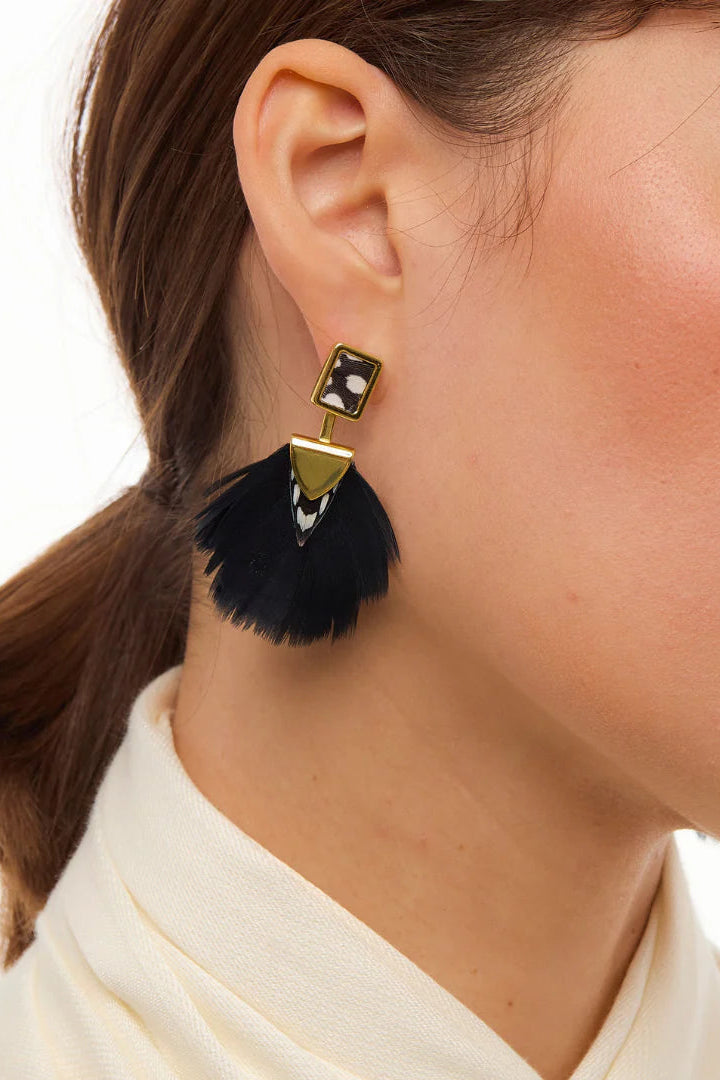 BAR BAY BEZEL DROP EARRING - Earrings - Sassanova