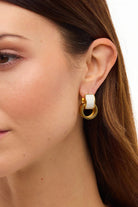DUNMORE TWO PIECE HOOP GOLD - Earrings - Sassanova