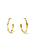 MEDIUM CRESCENT STONE HOOPS - Earrings - Sassanova