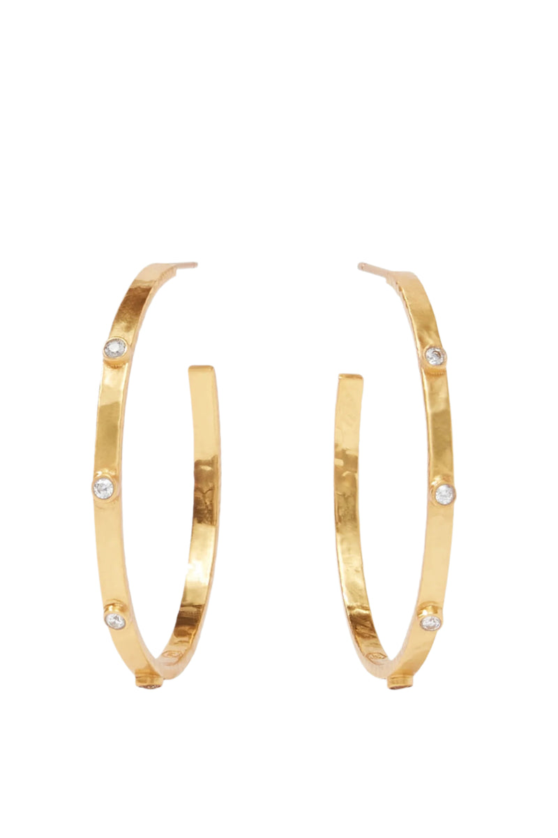 LARGE CRESCENT STONE HOOPS