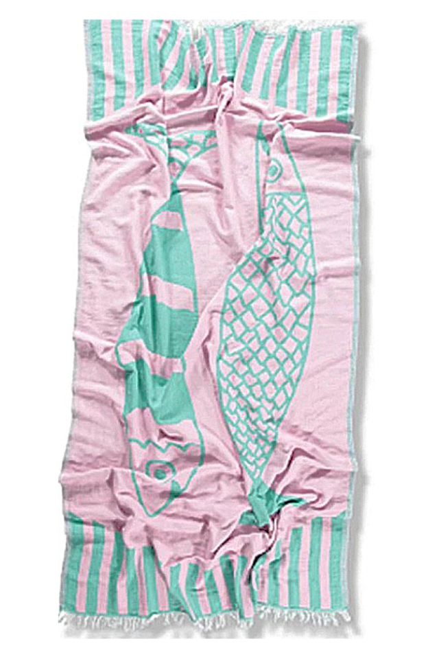 NOVELTY DOUBLE FISH TURKISH TOWEL - Swim - Sassanova