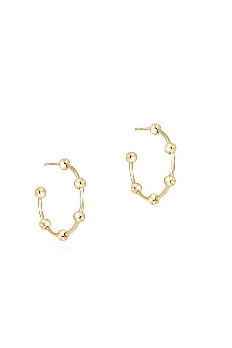 BEADED SIMPLICITY 1" HOOP- 4MM GOLD