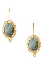 EMERALD DROP EARRINGS- GLD