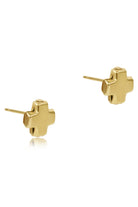 SIGNATURE CROSS STUDS- GOLD - Earrings - Sassanova