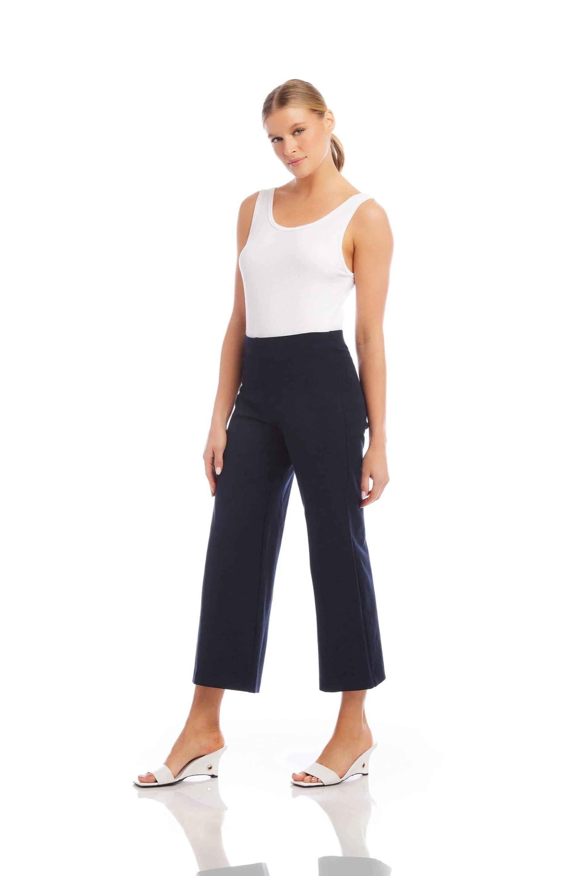 WIDE LEG CROPPED PANT - Pants - Sassanova
