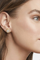 FLEUR DE LIS PAVE STUD - Earrings - Sassanova