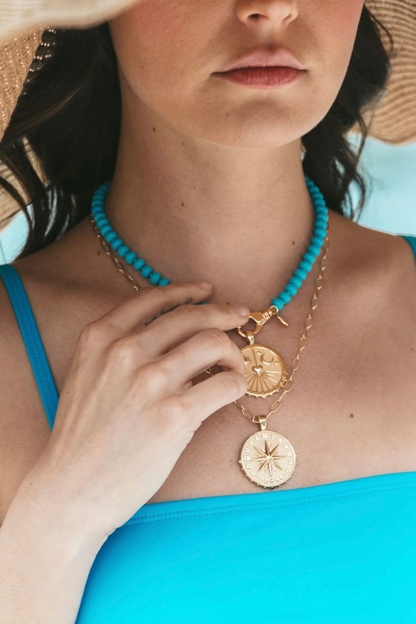 FOREVER SUNDIAL NECKLACE- DRAWN LINK CHAIN - Necklaces - Sassanova