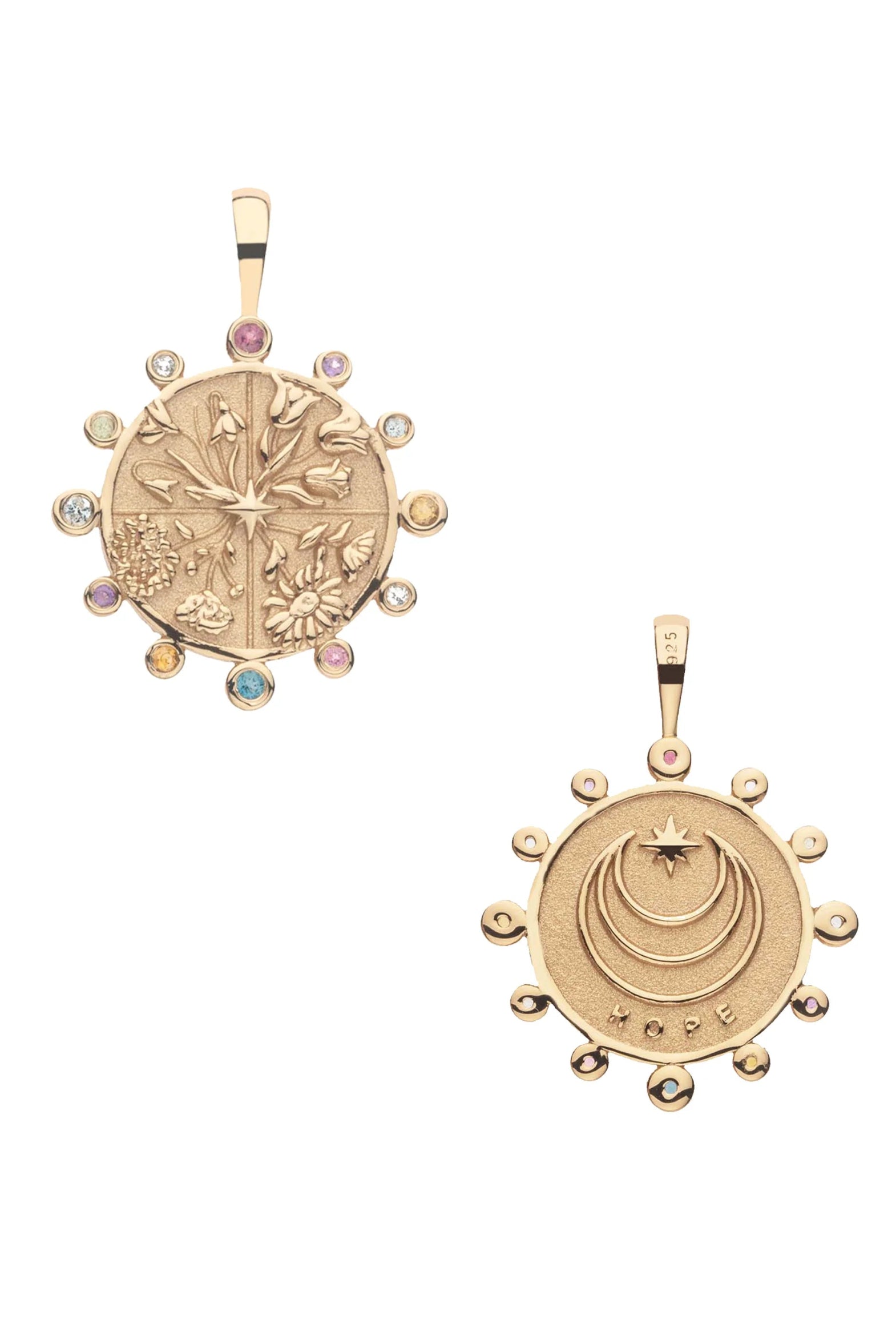 HOPE PETITE EMBELLISHED COIN NECKLACE- SATELLITE CHAIN - Necklaces - Sassanova