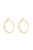 MINI ISLA PEARL HOOPS- GOLD/WHITE - Earrings - Sassanova