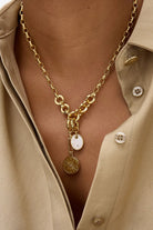 VOYAGER NECKLACE- WHITE/GOLD - Necklaces - Sassanova