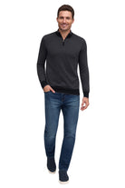 BIRDSEYE ZIP MOCK BLK-novaman