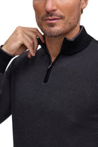 BIRDSEYE ZIP MOCK BLK-novaman