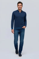 BIRDSEYE ZIP MOCK - Sweaters - Novaman