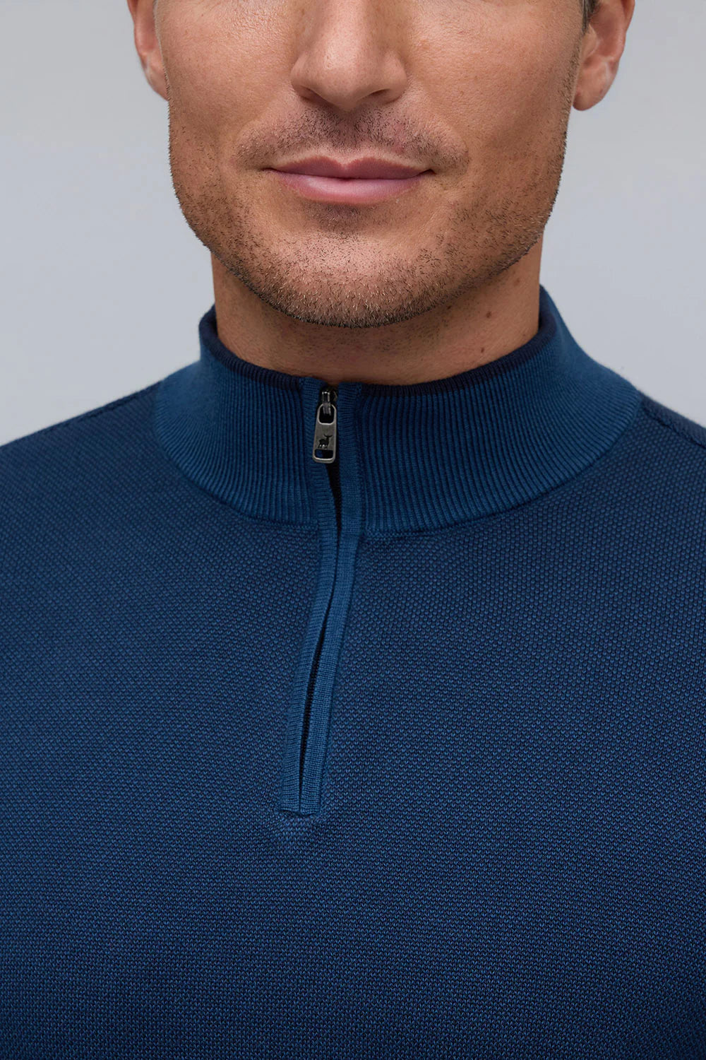 BIRDSEYE ZIP MOCK - Sweaters - Novaman