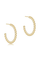 BEADED CLASSIC 1.25" HOOP- 4MM GOLD - Earrings - Sassanova