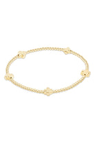 SIGNATURE CROSS SMALL PATTERN 2MM BEAD BRACELET- GOLD - Bracelets - Sassanova
