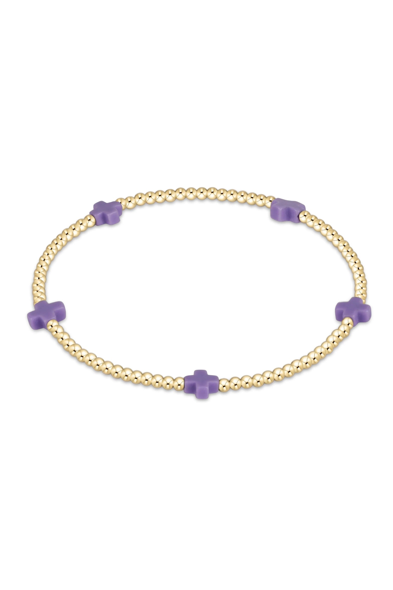 SIGNATURE CROSS SMALL PATTERN 2MM BEAD BRACELET - Bracelets - Sassanova