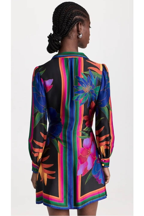 FLOWER SEASON SCARF WRAP MINI DRESS
