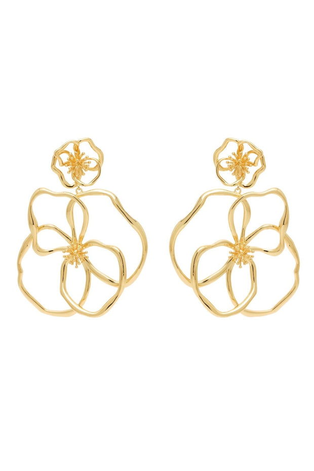ALBA FLORAL EARRINGS- GOLD