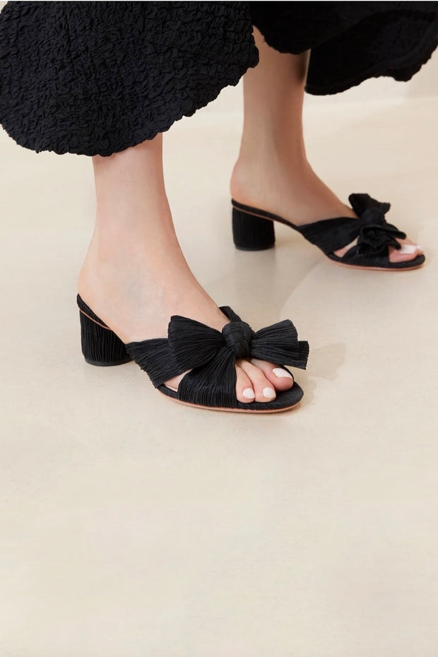 EMILIA PLEATED BOW HEEL