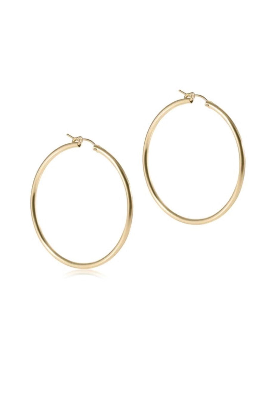 ROUND 2" HOOP- SMOOTH GOLD - Earrings - Sassanova