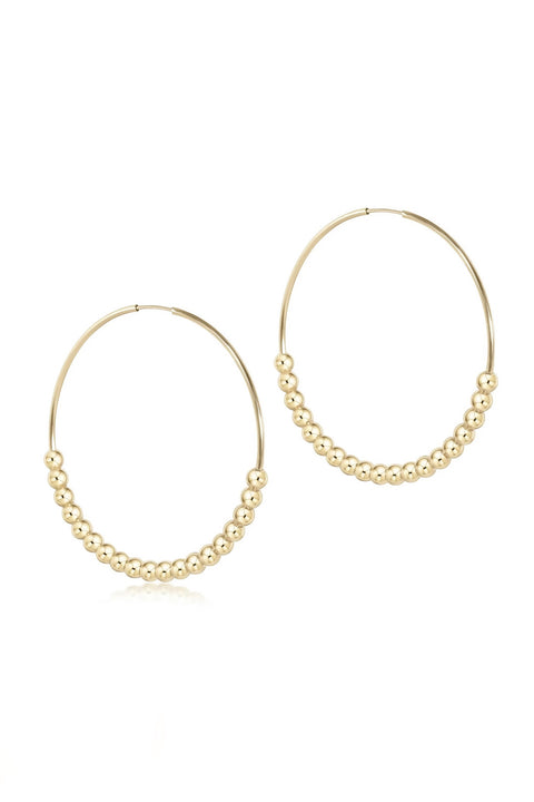 CLASSIC BEADED BLISS 1.75" HOOP - 4MM GOLD